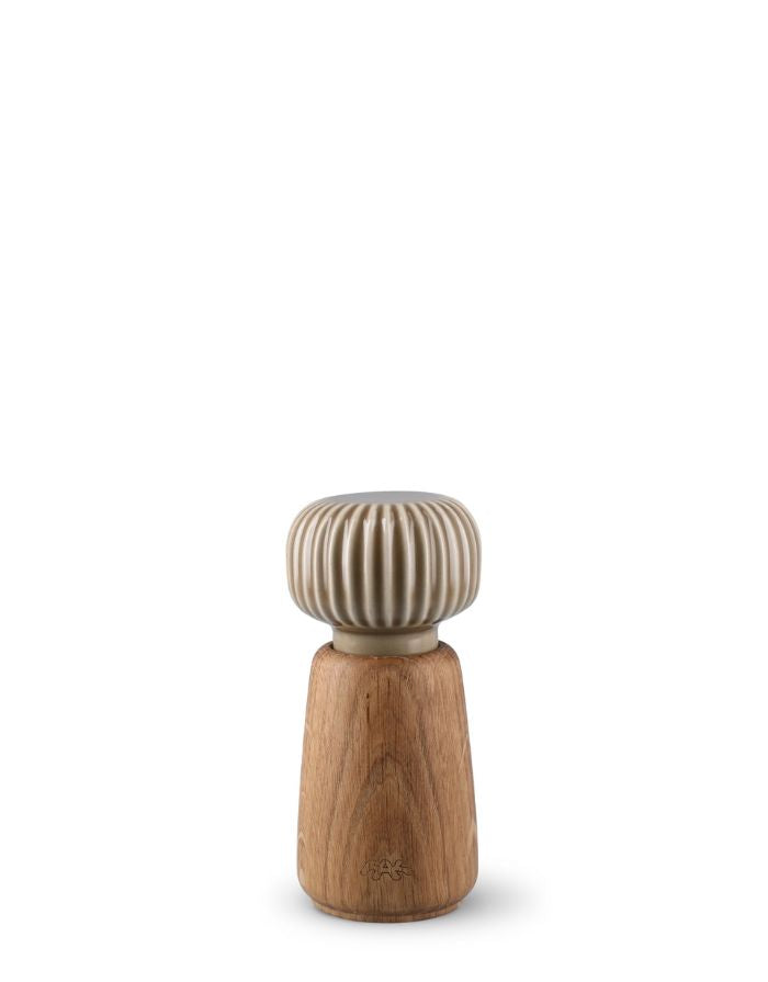 Gewürzmühle von Kähler aus Holz mit Keramik Kopf in Braun  in 14cm Höhe