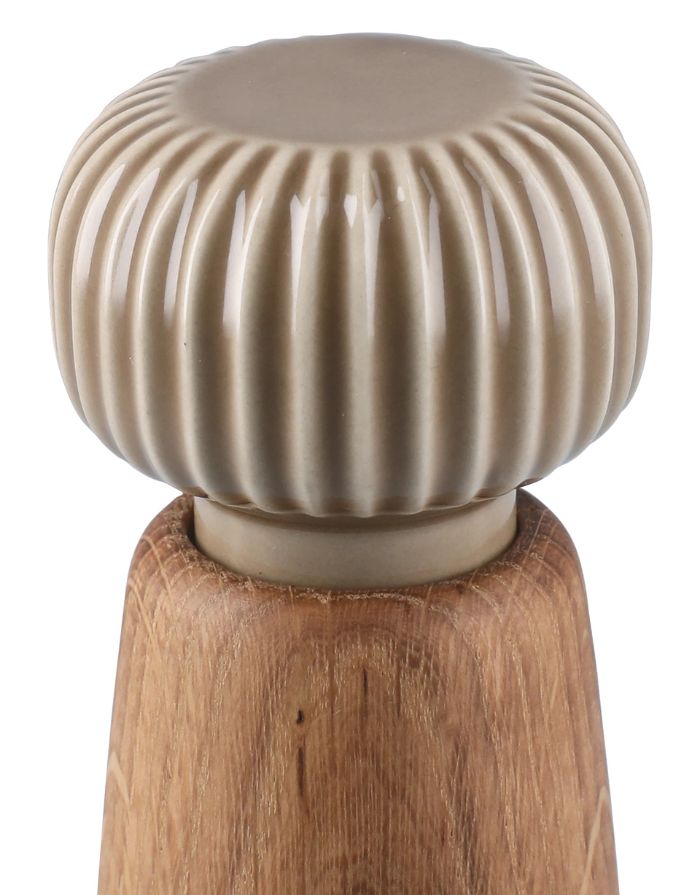 Gewürzmühle von Kähler aus Holz mit Keramik Kopf in Braun in 18cm Höhe