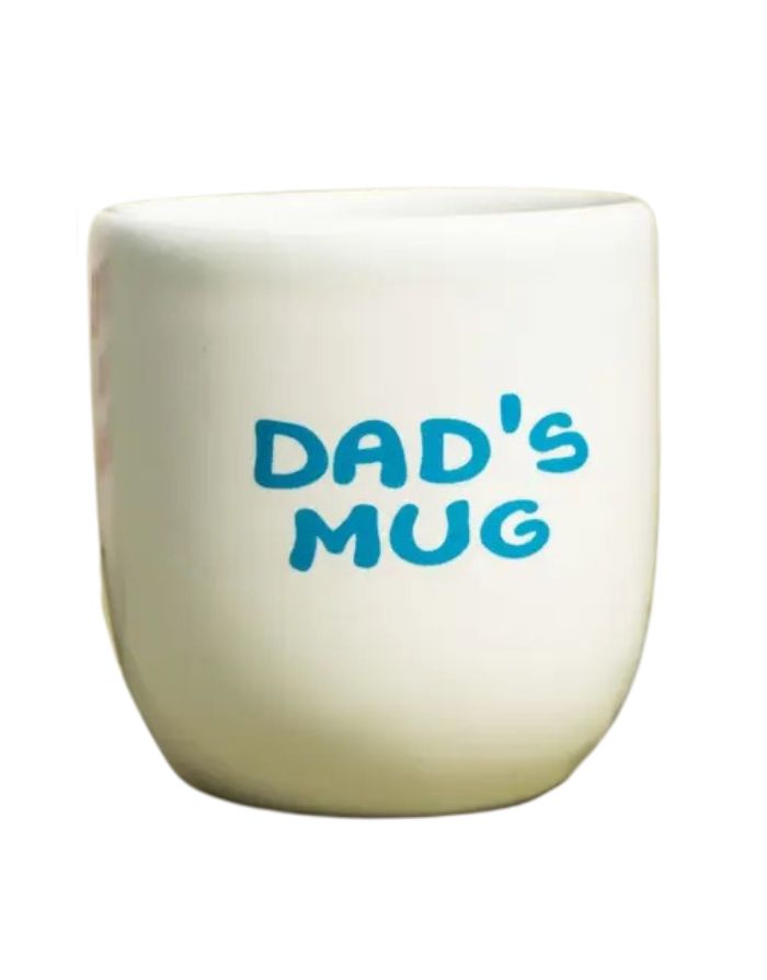 Kaffee Becher ohne Henkel mit der Aufschrift Dad's Mug