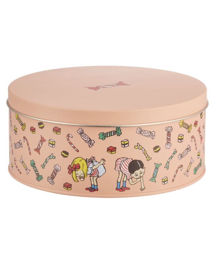 Runde Metalldose Pippi Langstrumpf Candy von Muurla, Ø 15 cm, farbenfrohes Pippi-Motiv, ideal zur Aufbewahrung von Süßigkeiten, Handwäsche empfohlen.