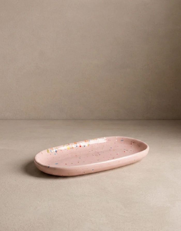 Mini Tablett Party Pink von Egg Back Home – handgefertigtes Keramiktablett