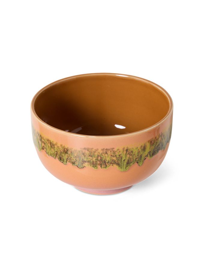 70s Ceramics Noodle Bowl Lush mit Retro-inspirierter Glasur in satten Farbtönen