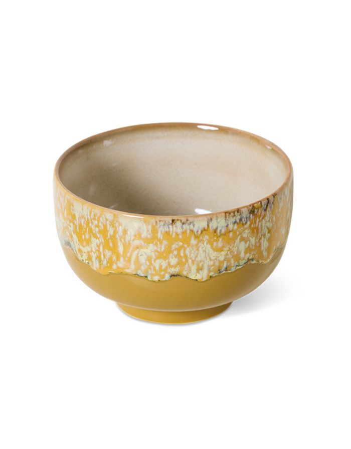 70s Ceramics Noodle Bowl Sunbeam mit warmem Farbverlauf und organischer Glasur