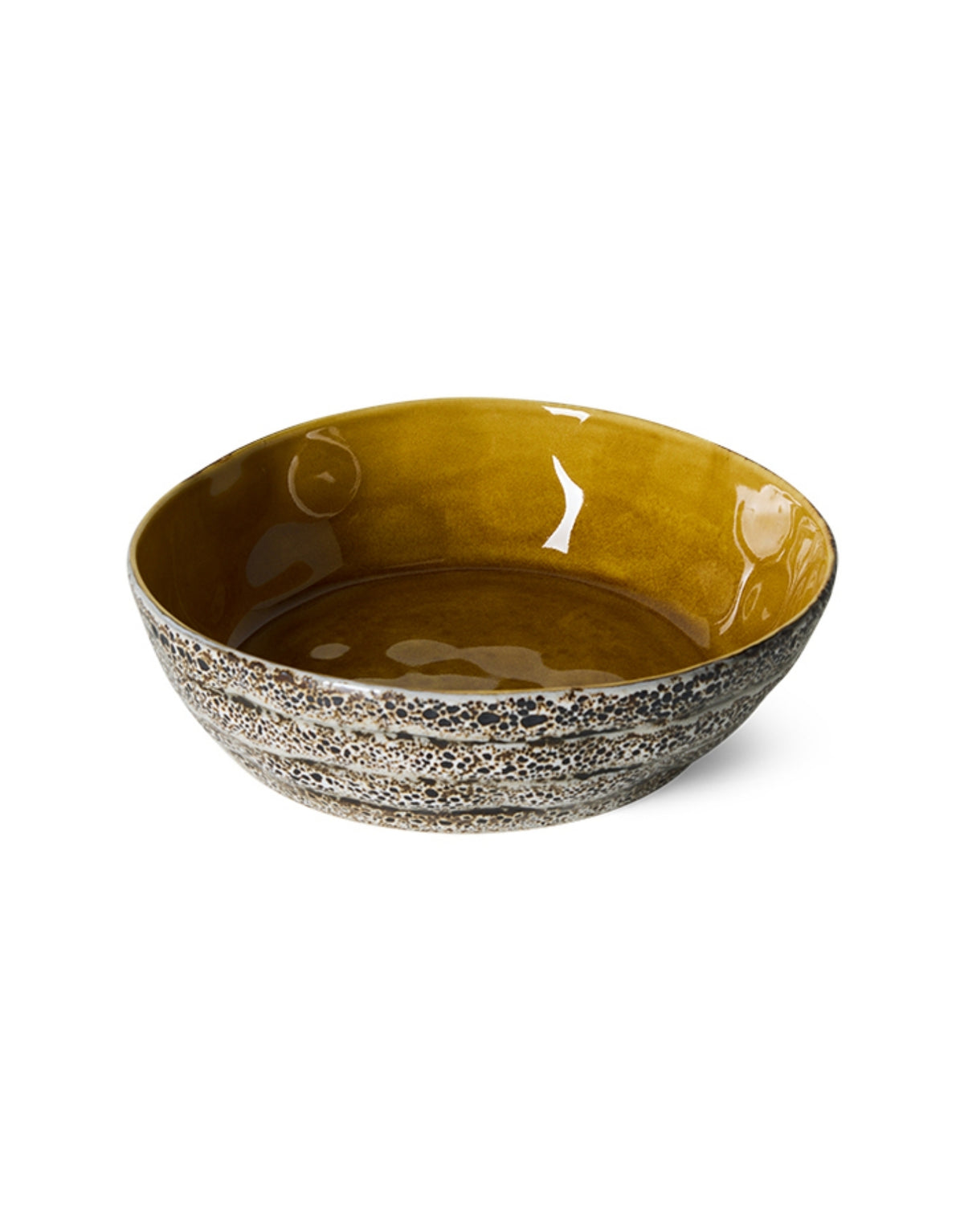 Tiefe Pasta Bowl aus der 70s Ceramics Kollektion von HKliving aus glasiertem Steingut in Multicolour mit 800 ml Fassungsvermögen.
