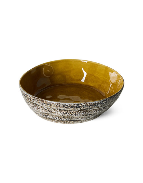 Tiefe Pasta Bowl aus der 70s Ceramics Kollektion von HKliving aus glasiertem Steingut in Multicolour mit 800 ml Fassungsvermögen.
