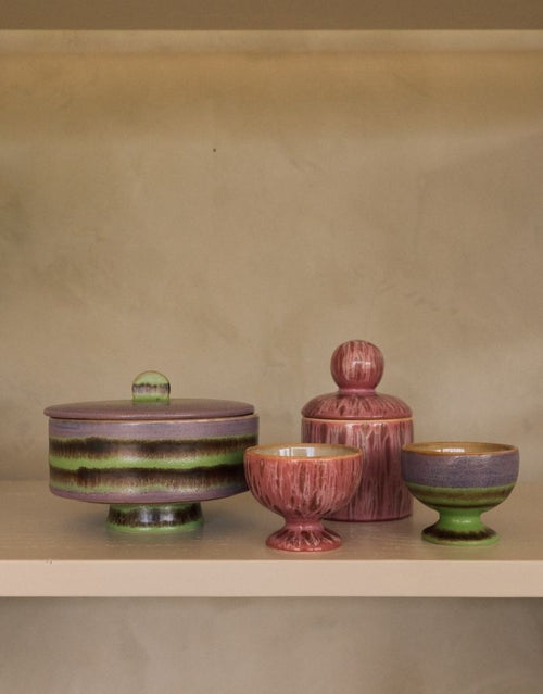 HKliving 70s Ceramics Bonbon Schale Mochi aus glasiertem Steingut für Bonbons, Pralinen und kleine Leckereien.