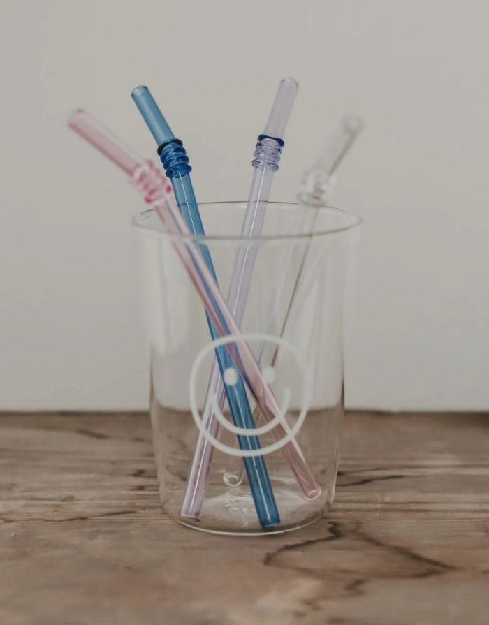 Strohhalme Geknickt 20cm Glas I Rosa