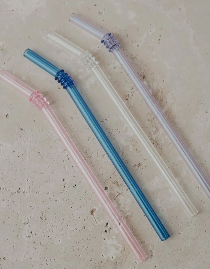Strohhalme Geknickt 20cm Glas I Rosa