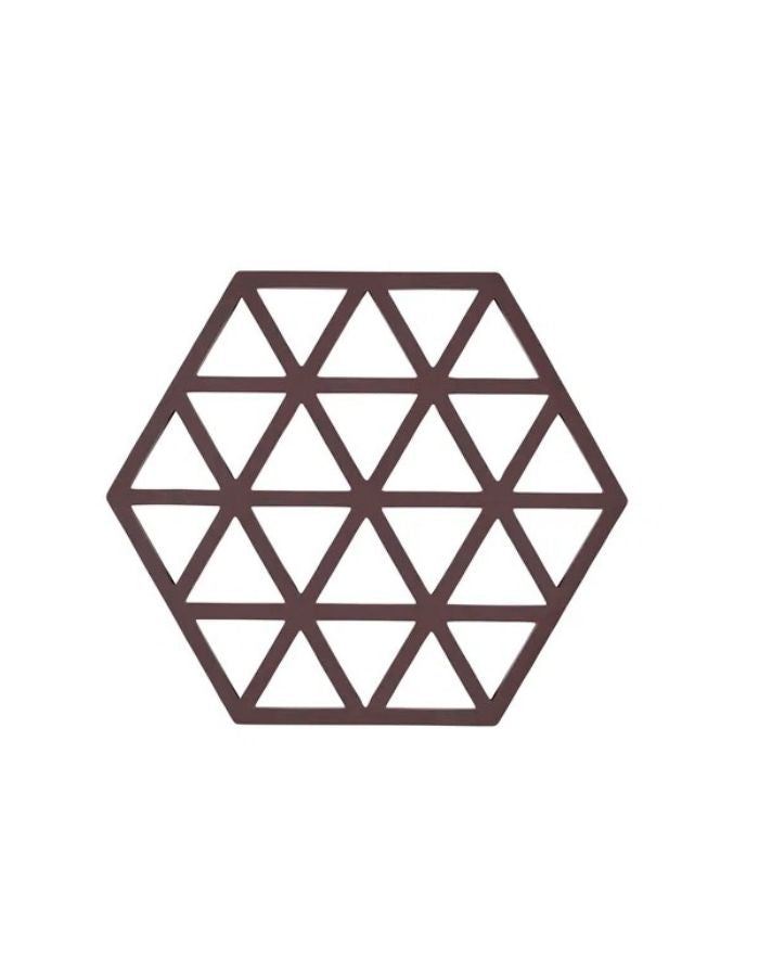 Zone Denmark Silikonuntersetzer Triangles in sechseckiger Form, hitzebeständiger Tischuntersetzer aus Silikon bis 250 Grad, 16 x 14 cm in der Farbe Kalamata