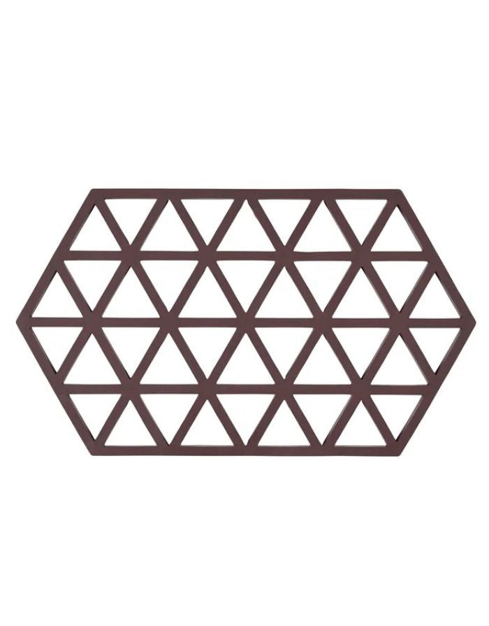 Zone Denmark Silikonuntersetzer Triangles in sechseckiger Form, hitzebeständiger Tischuntersetzer aus Silikon bis 250 Grad, 24 x 14 cm in der Farbe Kalamata