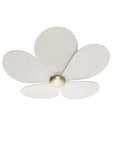 Strömshaga Deckenlampe Daisy in Beige mit blütenförmigem Lampenschirm und verstellbaren Stoffblättern.
