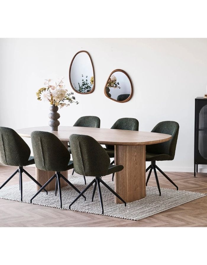 House Nordic Spiegel Luxon Holzoptik, organische Form, 38,5 x 64,5 cm.