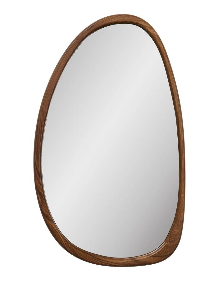 House Nordic Spiegel Luxon Holzoptik, organische Form, 38,5 x 64,5 cm.