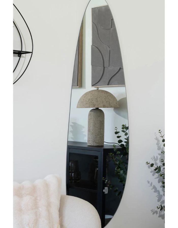 Tischlampe Astley I Papier-Mâché/Stone Grey