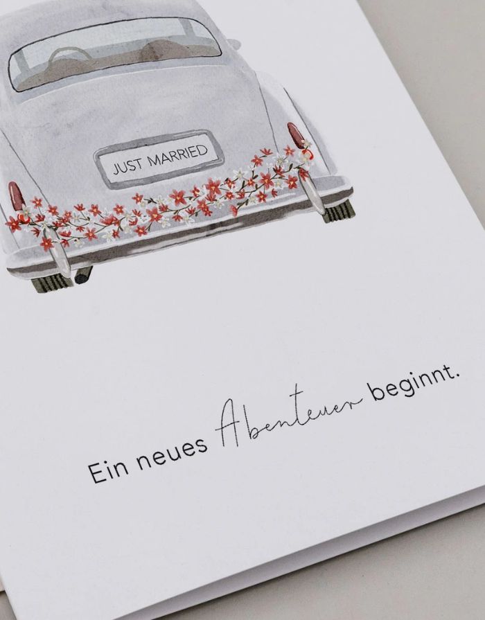 Klappkarte I Hochzeitsauto