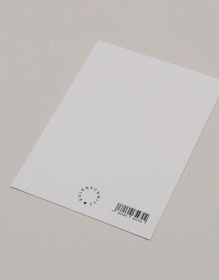 Postkarte Bow von Eulenschnitt mit roter Aquarellschleife auf matt lackiertem 400g Papier im DIN-A6-Format – ideal als Weihnachtskarte oder Geschenkanhänger.