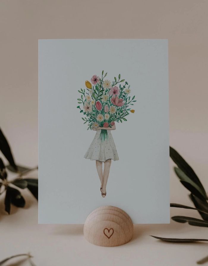 Postkarte I Flowergirl Pink