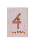Postkarte I Geburtstag Zahl 4