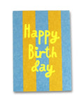 Postkarte I Happy Birthday Blau/Gelb/Neon