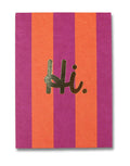 Postkarte I Hi. - Fuchsia/Feuerrot