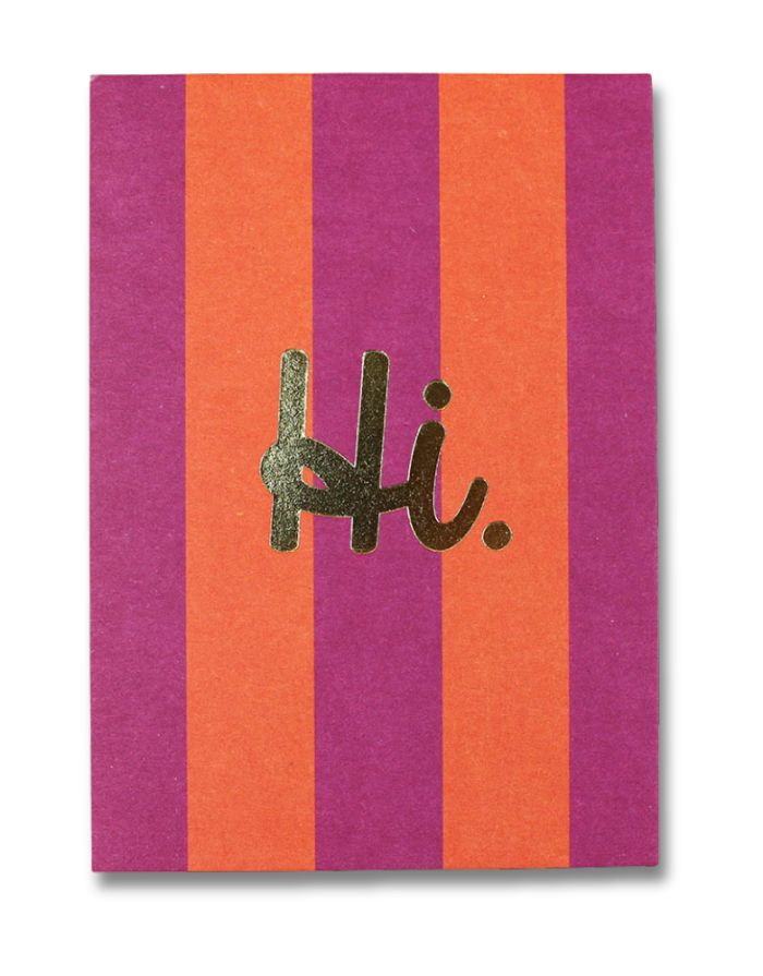 Postkarte I Hi. - Fuchsia/Feuerrot