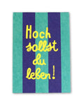 Postkarte I Hoch sollst du Leben Blau/Mint/Neon
