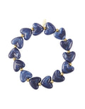 Elastisches Herz-Perlenarmband aus Acrylperlen in Dunkelblau