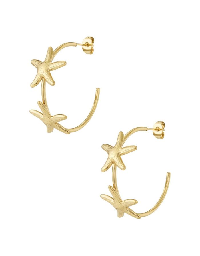 Ohrringe Star Hoop I Gold