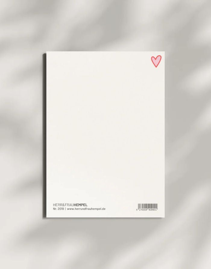 Postkarte I Mit dir ist alles rosa-rot
