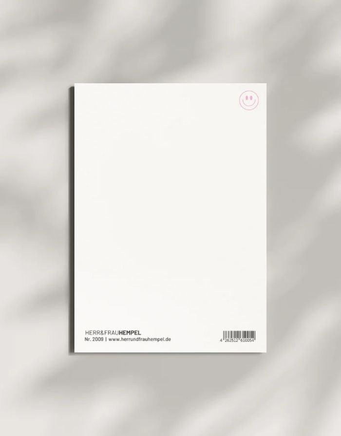 Postkarte von Herr und Frau Hempel aus hochwertiger Holzschliffpappe im DIN-A6-Format von hinten mit Blanko Rückseite