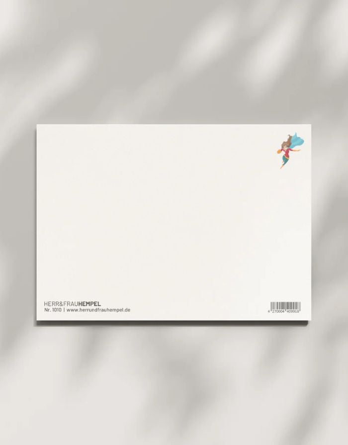 Postkarte von Herr und Frau Hempel aus hochwertiger Holzschliffpappe im DIN-A6-Format mit Blanko Rückseite