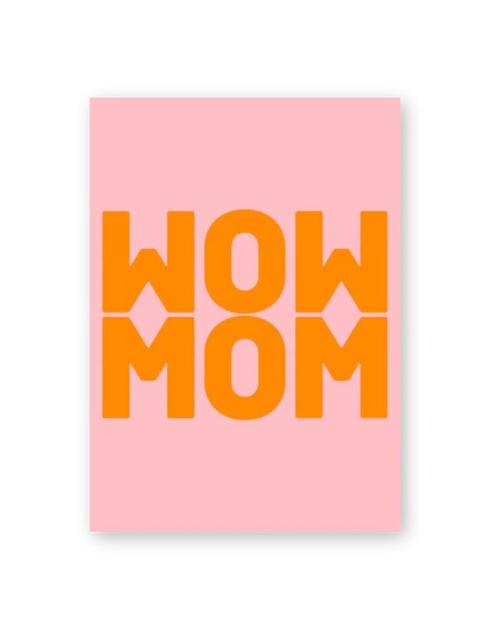 Postkarte von Herr und Frau Hempel aus hochwertiger Holzschliffpappe im DIN-A6-Format mit der Aufschrift Wow Mom