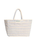 Bongusta Weekender Tasche Moonbeam Ultramarin aus Bio-Baumwolle mit Streifen und großem Hauptfach.