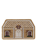 Naturfarbene Fußmatte Weihnachtshaus von Chic Antique aus Kokosfasern mit festlichem Weihnachtsmotiv im Format 75 × 45 cm.