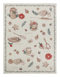 Geschirrtuch von Chic Antique in natürlicher Leinenfarbe mit liebevollem Weihnachtsbackmotiv aus Baumwolle im Format 50 × 70 cm.