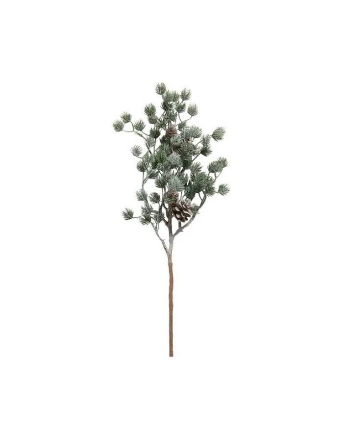 Kunstblume Zeder Zweig mit Schnee und Zapfen von Speedtsberg, Green/Nature, Höhe 38 cm, naturgetreue Weihnachtsdekoration.