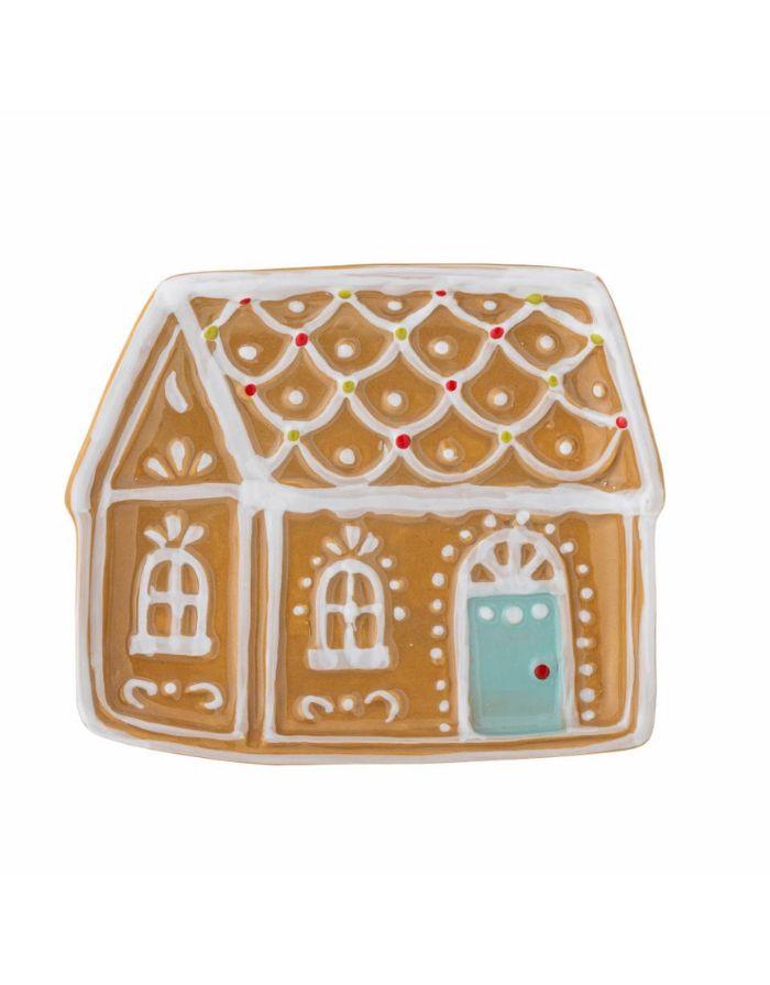 Bloomingville Teller Ginnie Braun – Lebkuchenhaus-Design aus Keramik