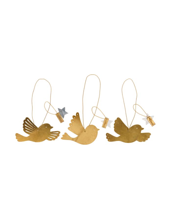  Drei Hängedekorationen in Vogelform aus Messing, aus der Gloria-Kollektion von Ib Laursen.