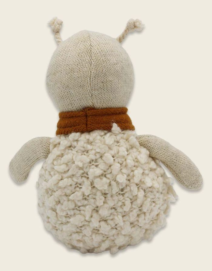 Babyrassel Marienkäfer I Creme/Rostrot/Bouclé