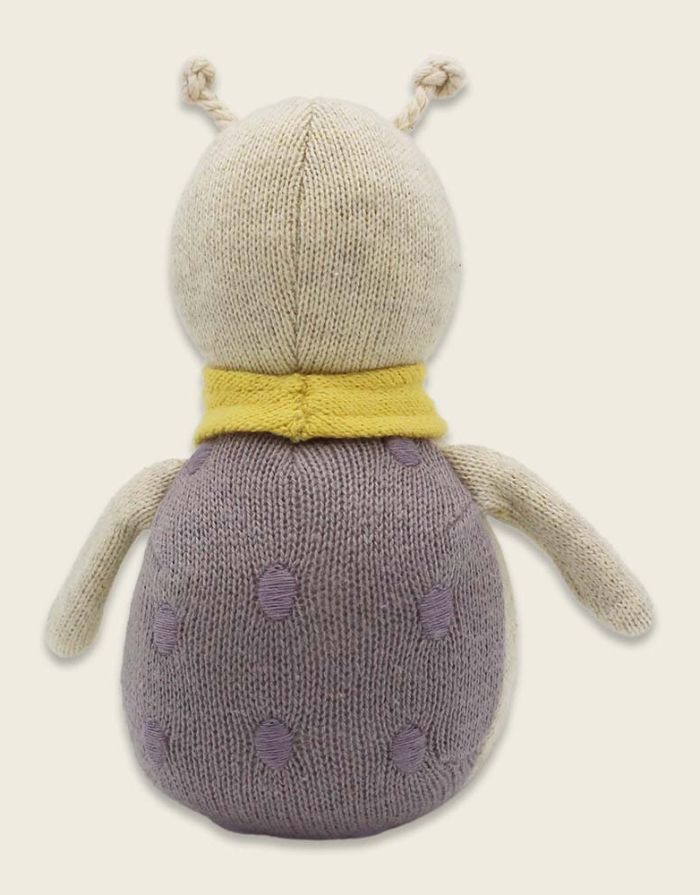 Babyrassel Marienkäfer I Creme/Flieder/Zitronengelb