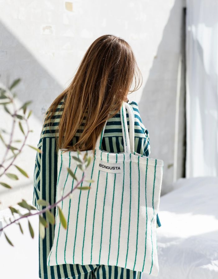 Beutel Frottee I Pure White/Grass