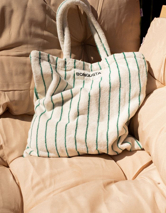 Beutel Frottee I Pure White/Grass
