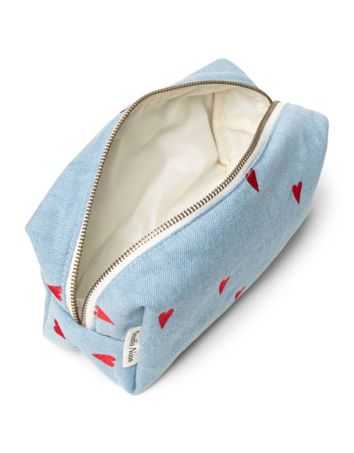 Tasche Kosmetik Denim I Blue Hearts