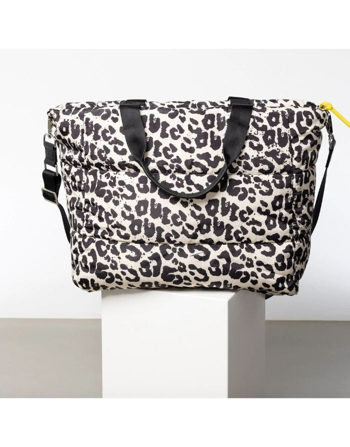 Padded Tote Bag Large I Leo Splashes Black/Sand