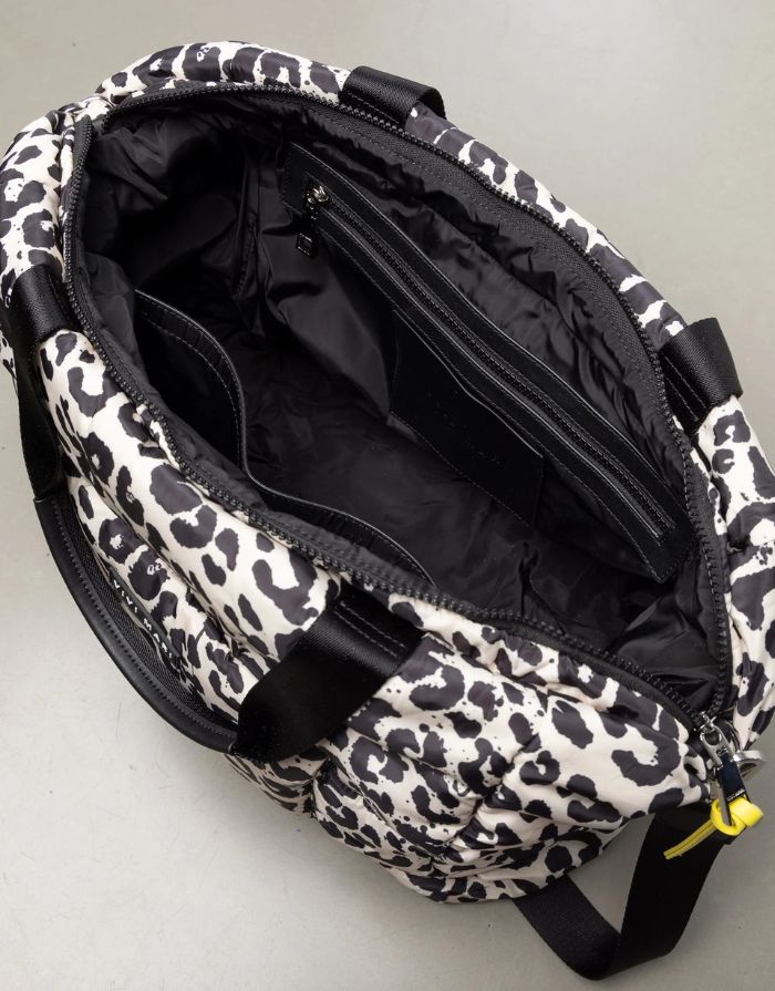 Padded Tote Bag Large I Leo Splashes Black/Sand