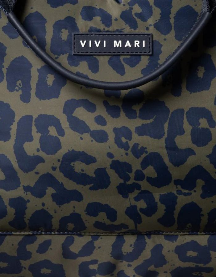 Padded Tote Bag Large I Leo Splashes Navy/Olive