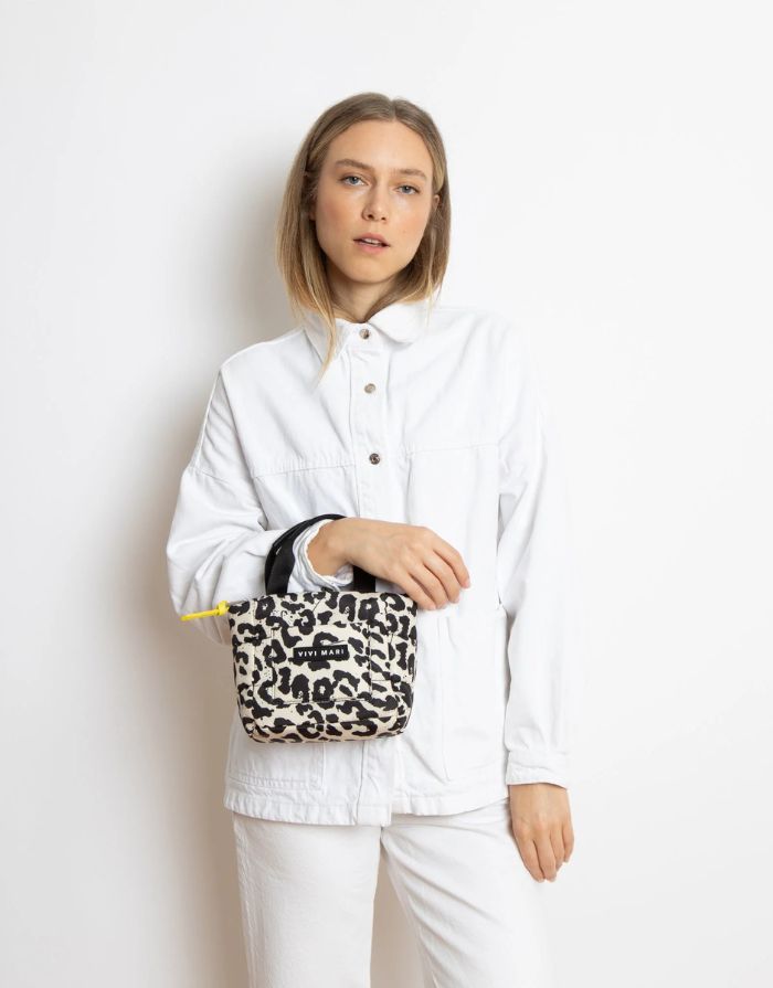Padded Tote Bag Mini I Leo Splashes Black/Sand