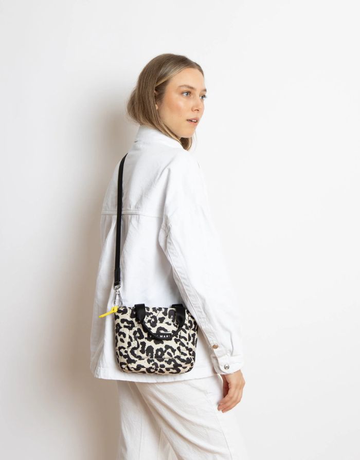 Padded Tote Bag Mini I Leo Splashes Black/Sand