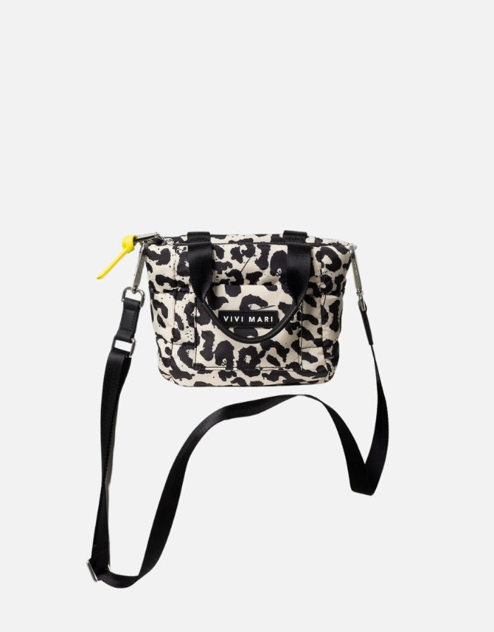 Padded Tote Bag Mini I Leo Splashes Black/Sand