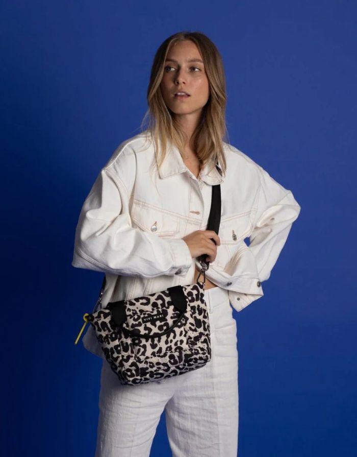 Padded Tote Bag Small I Leo Splashes Black/Sand